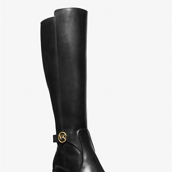 New* MICHAEL KORS Carmen Leather Riding Boots Black Color Size 7 $478 - Picture 2 of 7